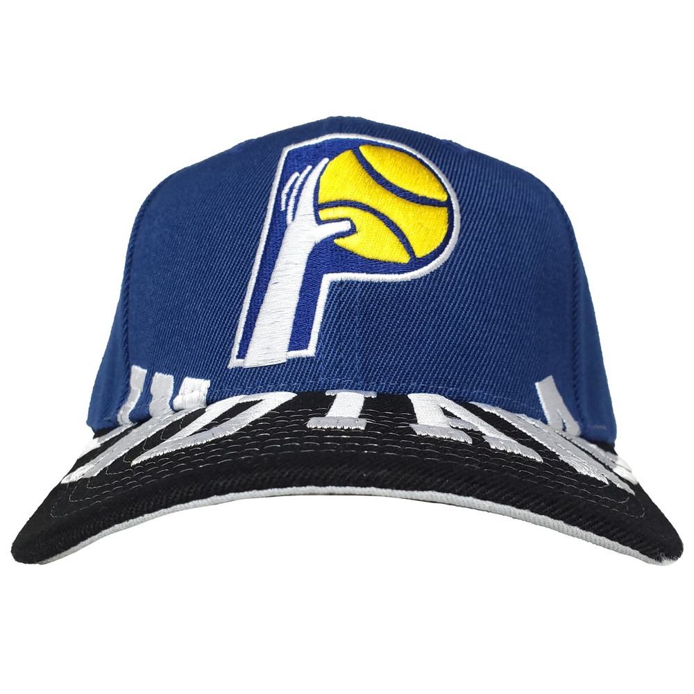 Indiana Pacers Mitchell & Ness NBA Pro‎ Fit Snapback Hat Cap 3D Logo Blue NWT